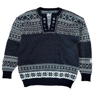 Dale of Norway Pure New Wool Nordic Sweater, Button Placket, Size Small